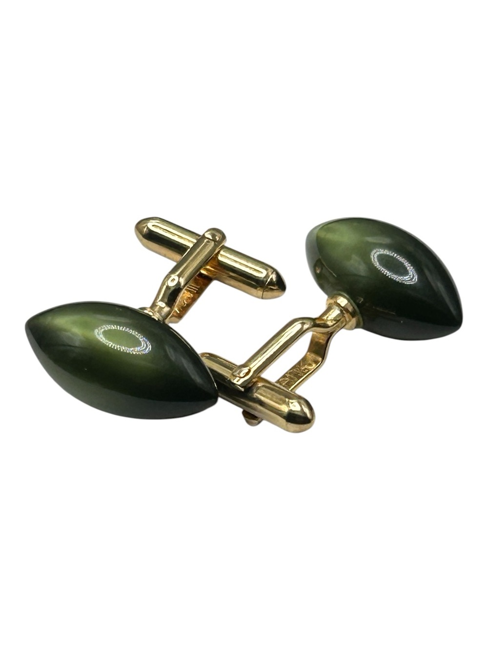 Vintage Swank Cuff Links Moonglow Lucite Football